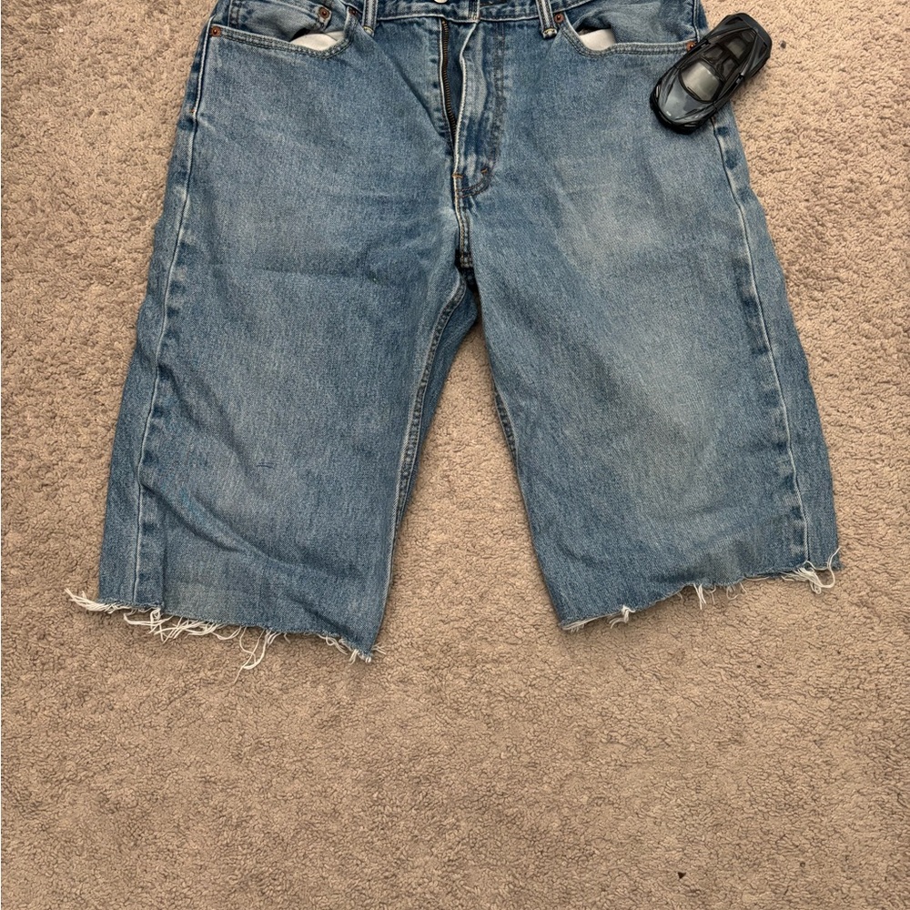 Distressed Denim Shorts